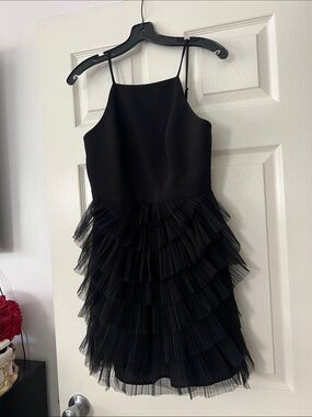 BCBGMaxAzria Black Layered Tulle Mini Dress